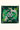 Flourish Emerald Silk Scarf, emerald side shown flat with cheetahs, proteas and foliage