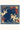 Elysian Nautical & Navy Silk Scarf, navy side shown flat with monkeys, foliage and butterflies