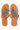 Corona leather sandals with multicolored circular beadwork and teardrop motifs, pair viewed from above.