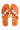 Ua Zuri White leather sandals with white beaded flower straps, pair viewed from above.