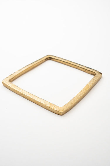 Mraba Hammered Brass Bangle lamucollection