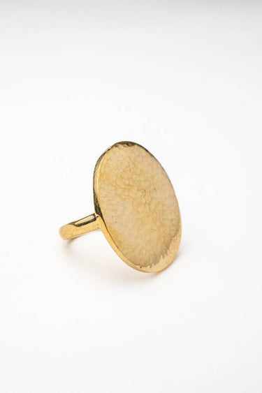 Olopa Hammered Medium Brass Ring lamucollection