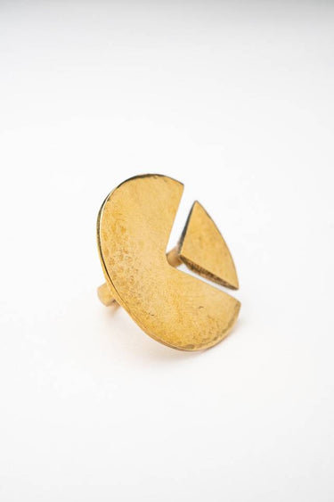 Robo Mwezi Hammered Brass Ring lamucollection