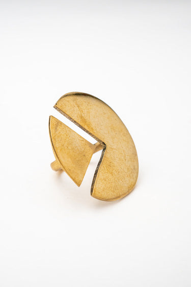 Robo Mwezi Smooth Brass Ring lamucollection