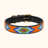 Gede Dog Collar, hand-beaded leather dog collar