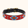 Isiolo Dog Collar, hand-beaded leather dog collar