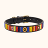 Kisumu Dog Collar, hand-beaded leather dog collar