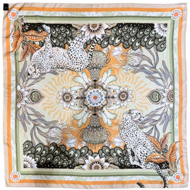 Lamu / Michelle Solomon Silk Scarf - Flourish - Bronze