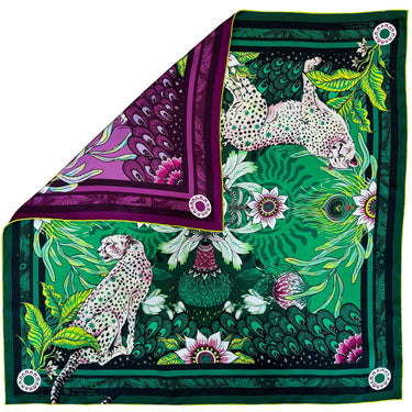 Lamu / Michelle Solomon Silk Scarf - Flourish - Emerald