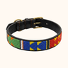 Malindi Dog Collar, hand-beaded leather dog collar