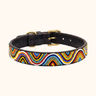 Nairobi - Rainbow Dog Collar, hand-beaded leather dog collar