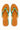 Champali Thick Sole Green sandals with green and blue beaded straps, pair viewed from above