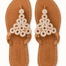 Korosho White beaded sandals, pair viewed from above