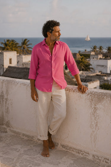 Dragon Fruit Manda Linen Shirt