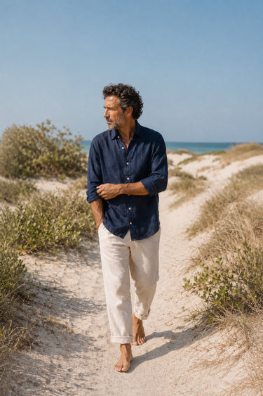 Midnight Blue Manda Linen Shirt