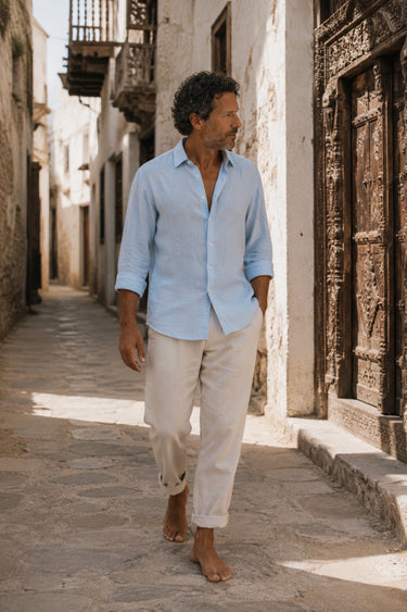 Washed Sky Manda Linen Shirt