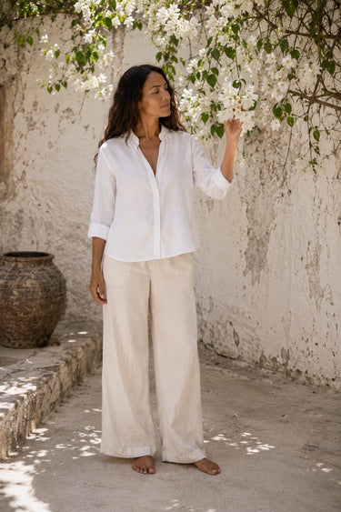 White Manda Linen Shirt