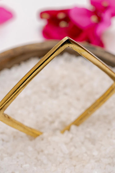 Mraba Smooth Brass Bangle lamucollection